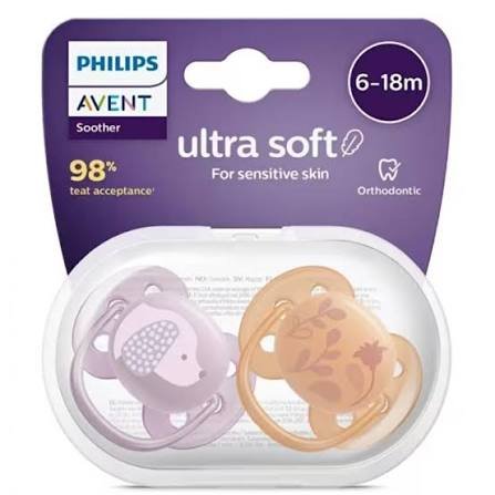 AVENT SUCETTE ULTRA SOFT 6-18MOIS GIRL B2 REF SCF091/18