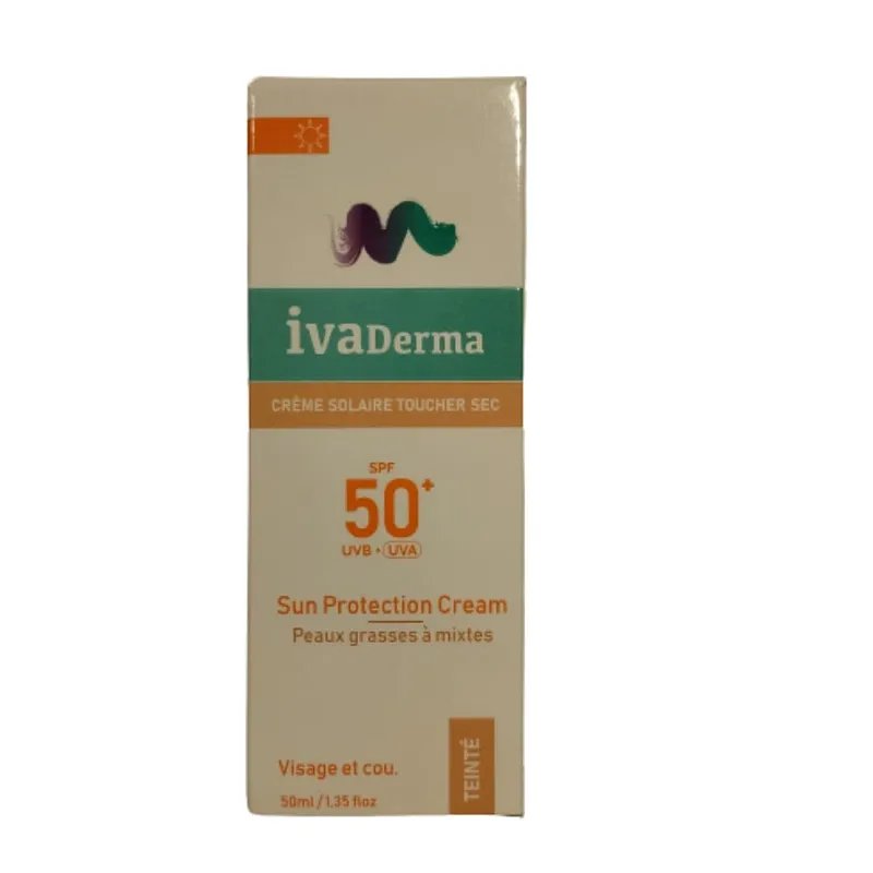 IVADERMA CREME SOLAIRE TEINTEE TOUCHER SEC SPF50 50ML