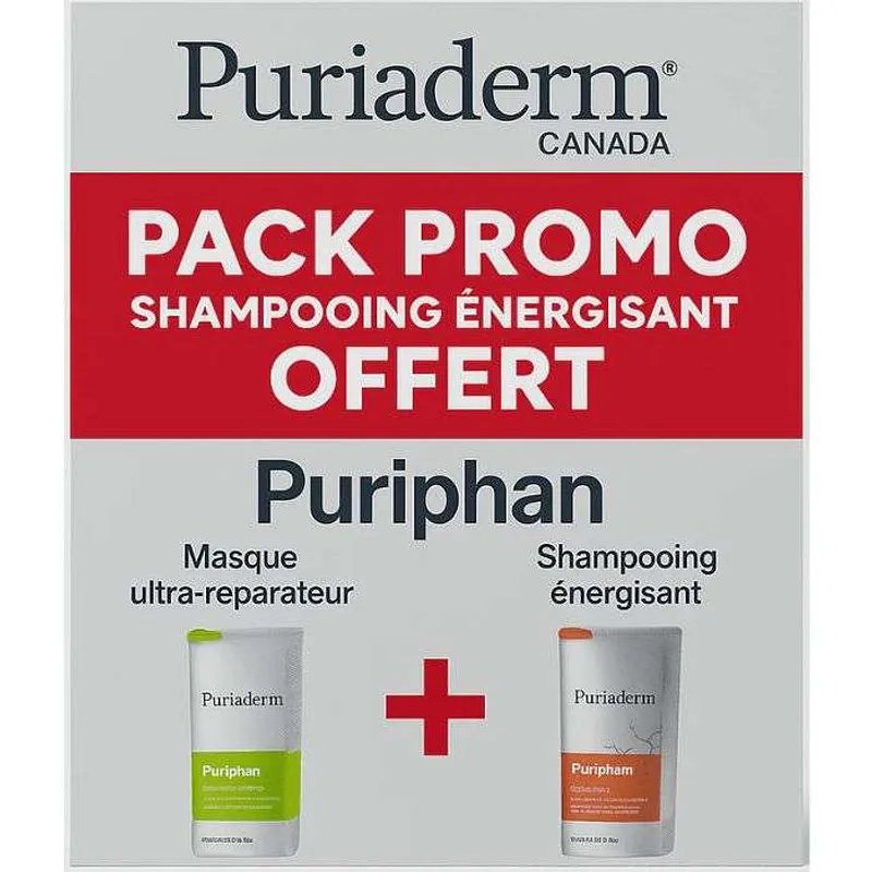 PURIADERM PACK PURIPHAN MASQUE ULTRA-REPARATEUR 200ML + PURIPHAN SHAMPOOING ENERGISSANT 200ML