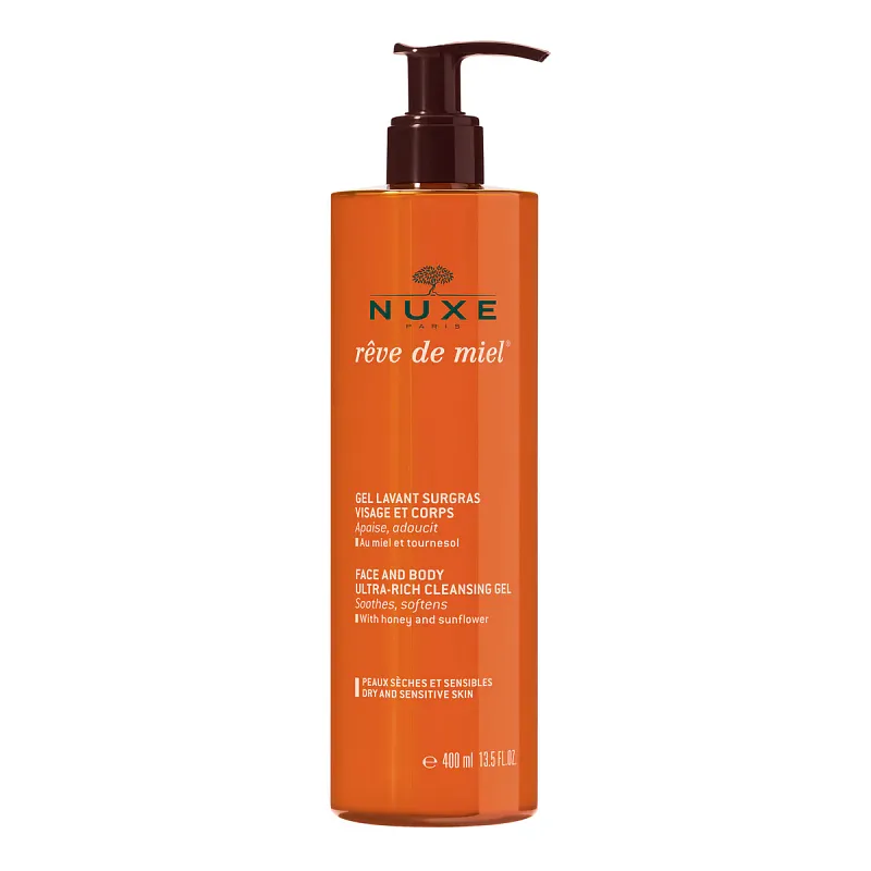 NUXE REVE DE MIEL GEL LAVANT SURGRAS VISAGE ET CORPS 400ML
