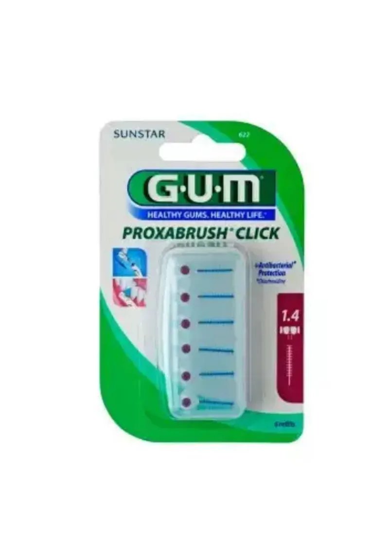 GUM RECHARGE BROSSE FINES PAR 6 UNITES A LA CHLORHEXIDINE 1.4MM REF 622