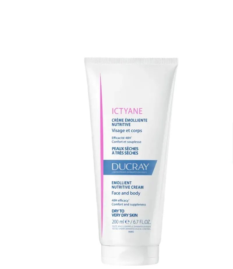 DUCRAY ICTYANE CREME EMOLLIENTE NUTRITIVE VISAGE ET CORPS  PEAUX SECHES A TRES SECHES 200ML