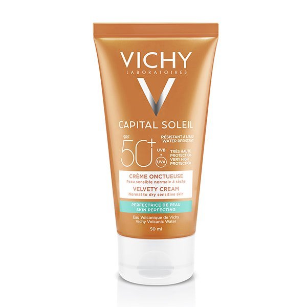 VICHY CAPITAL SOLEIL CREME ONCTUEUSE INVISIBLE PEAU SENSIBLE NORMALE A SECHE SPF50+ 50ML