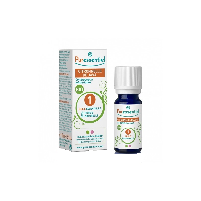 PURESSENTIEL HUILE ESSENTIELLE CITRONNELLE DE JAVA BIO 10ML